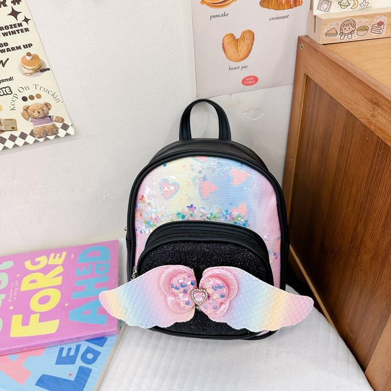 Schoolbag Sequined Children's Trend Backpack Korean Version Kindergarten Bow Fishtail Schoolbag Mini Girls Small Backpack