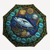Marine Adventure Symbols Pattern Umbrella, Portable and Foldable Design, 8 Ribs, a Casual Accessory for Halloween, Christmas, and Birthday Gifts.