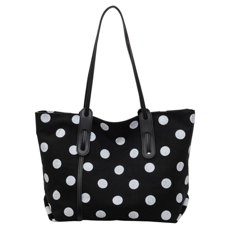 Dot-pattern Large-capacity Tote Bag, Trendy Single-shoulder Bag, Niche Pleated Underarm Bag
