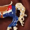 1/3Pcs Brooch Pin Vintage Enamel Horse Design Brooch Zinc Alloy Horse Ornament Christmas Costume Accessory