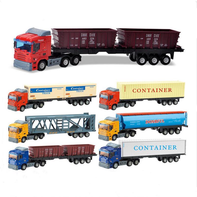 Trägheitscontainer Sattelzug Spielzeug 1:64 Legierung Container Auto Modell Rückziehauto Spielzeug zum Geschenk