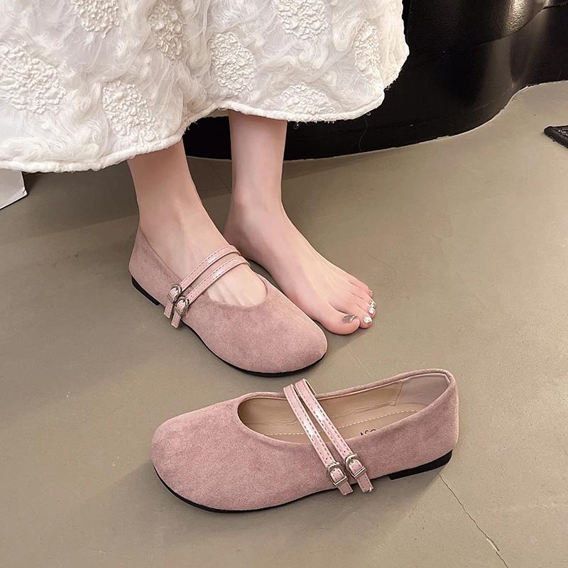 Fashion 2025 New Sweet Women's Flats Casual Sneakers Round Toe Soft Sole Retro Summer Flats Comfortable Leisure Dress Shoes Cute Style