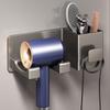 Punch-Free Wall-Mounted Hair Dryer Rack with Storage Shelf