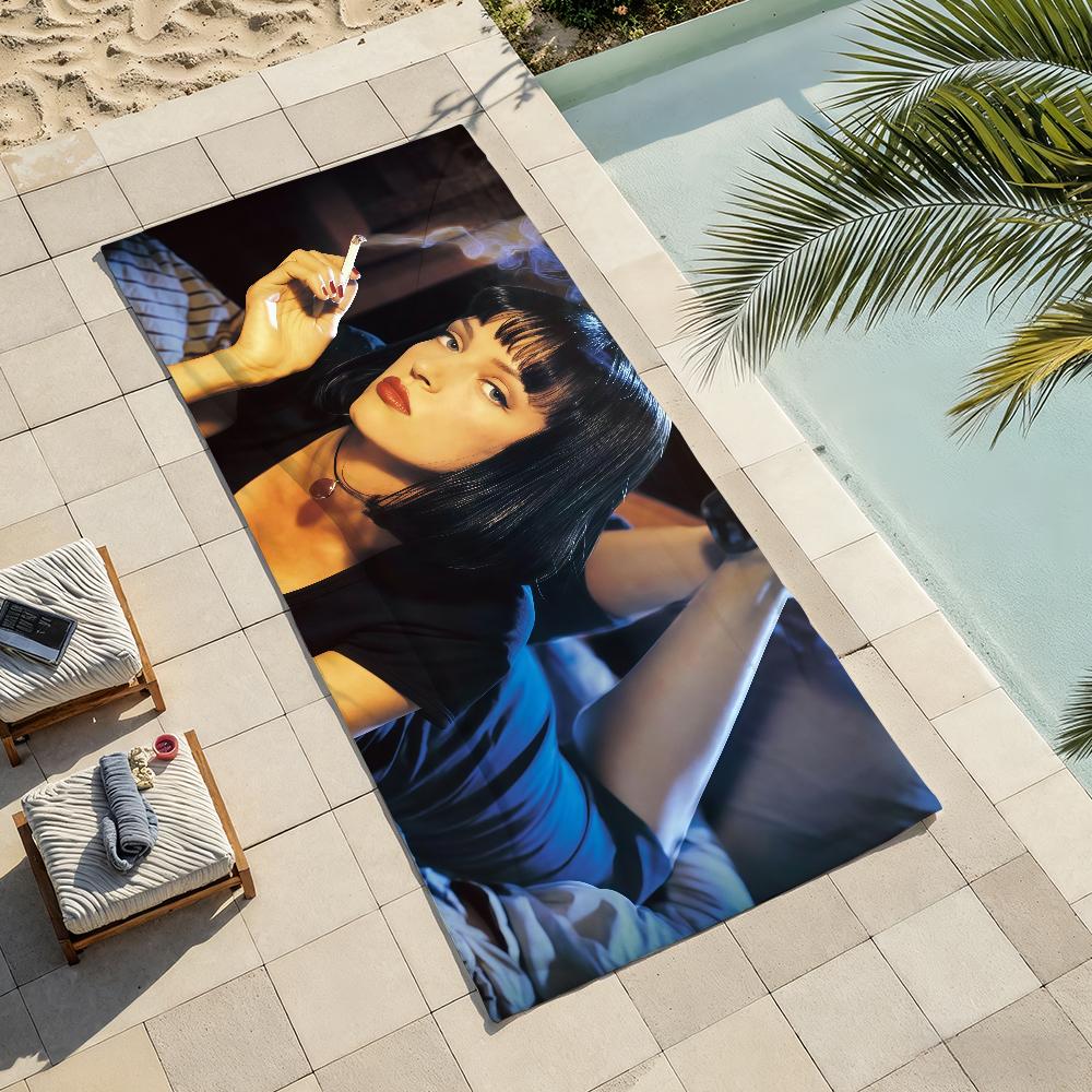 Klassischer Film P-Pulp F-Fiction Handtuch Weich Leicht Anti-Sand Großes Strandtuch Schnelltrocknend Bad Sport Familie
