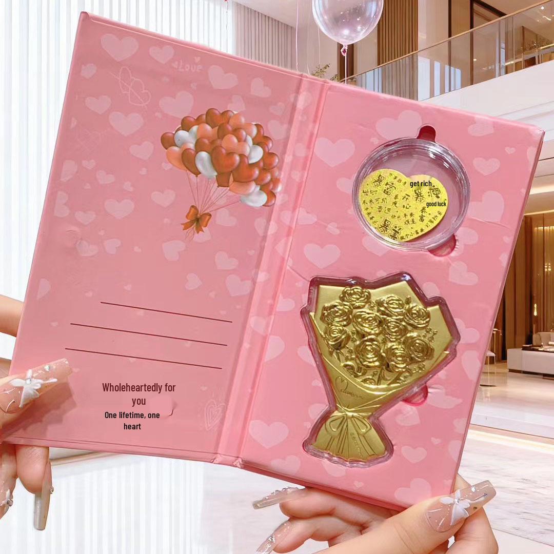 999 Pure Gold Handheld Bouquet: Qixi Festival, Valentine s, Mother s Day Gift Ornament.
