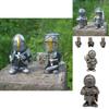 Medieval War Resin Crafts Miniature Gnome Knight Sculpture Decorative Figurine For Home And Garden Display