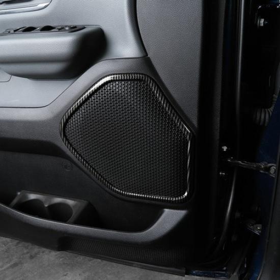 Interior Door Speaker Trim Cover Frame For Dodge Ram 1500 2018+ Carbon Fiber