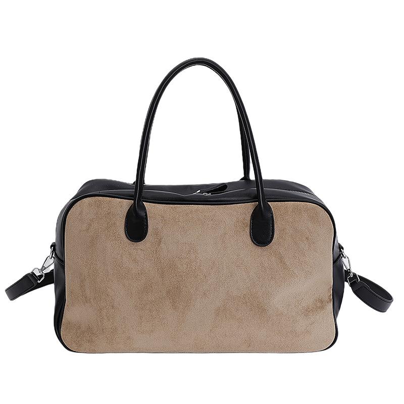New matte women's bag contrasting color large-capacity retro commuter casual tote bag portable shoulder women's bag