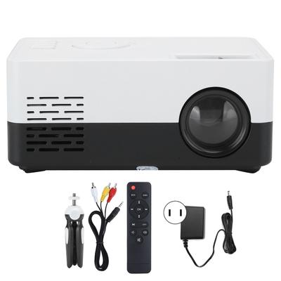 Mini Portable Projector LED Home Theater Video Media Player Projector with Rack 100‑240V Black