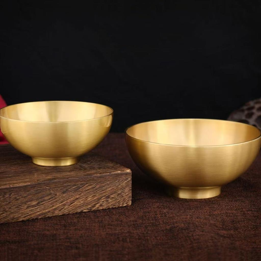 Handcrafted Vintage Brass Holy Bowl,Engraving Hammer Texture Home Breakfast Cheese Tableware,12 cm Snack Bowl Table Decoration