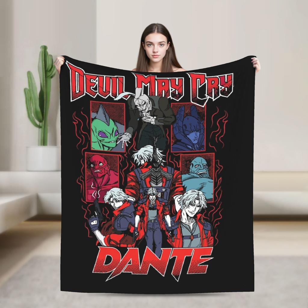 Dante Devil May Cry Bootleg Decke Samt Bedruckt Multifunktionale Warme Überwurfdecke für Zuhause Outdoor Plüsch Dünne Steppdecke