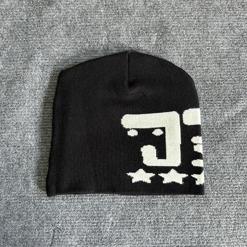 

Вязаная теплая шапка с буквенным принтом в стиле Y2K для осени и зимы для мужчин и женщин OneSize чёрный