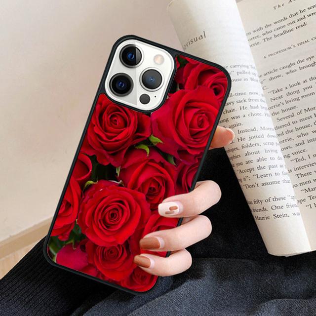 Elegant Vintage Floral Rose Phone Case Back Cover for iPhone 17 Air 16 15 14 13 11 12 Pro Max Plus Fundas Coque