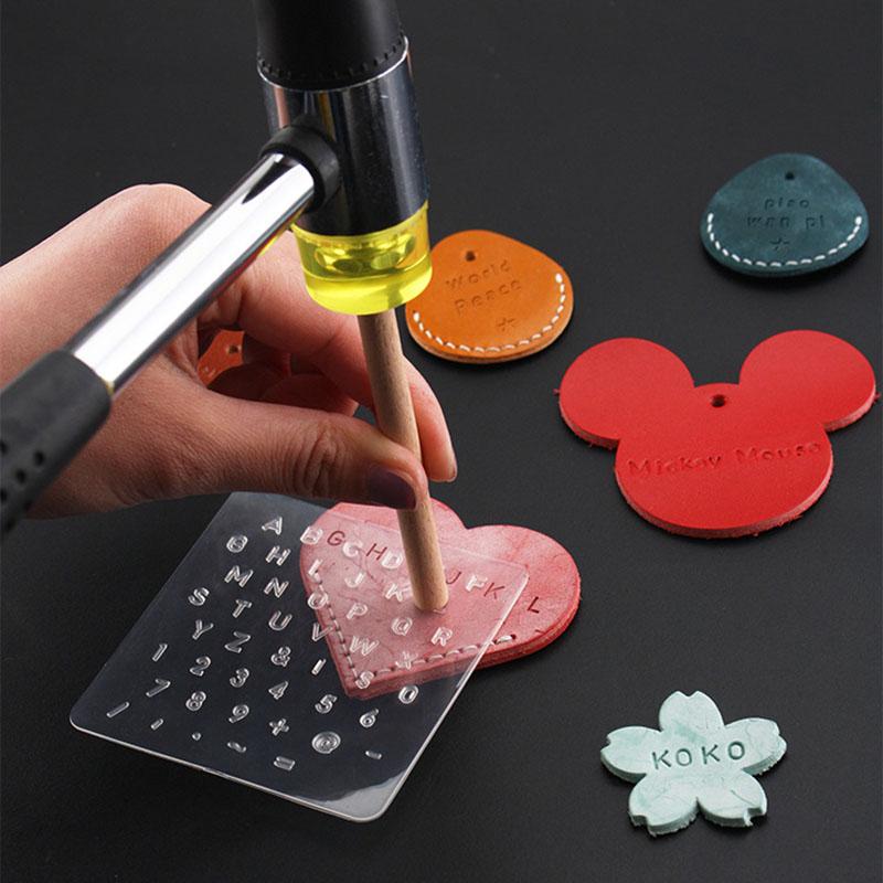 3 Piece Set Craft Leather Stamping Board Letter Number Engraved Emboss Pattern Hand-knocked Stamper Mold DIY Leathercarft Tool