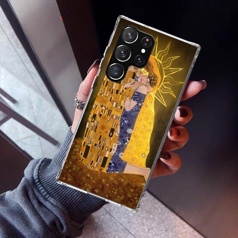 Kiss by Gustav Klimt Desig Phone Case For Samsung Galaxy S23 S24 S25 Edge S26 Ultra S22 + S21 Plus S20 FE Cover Silicone Print S