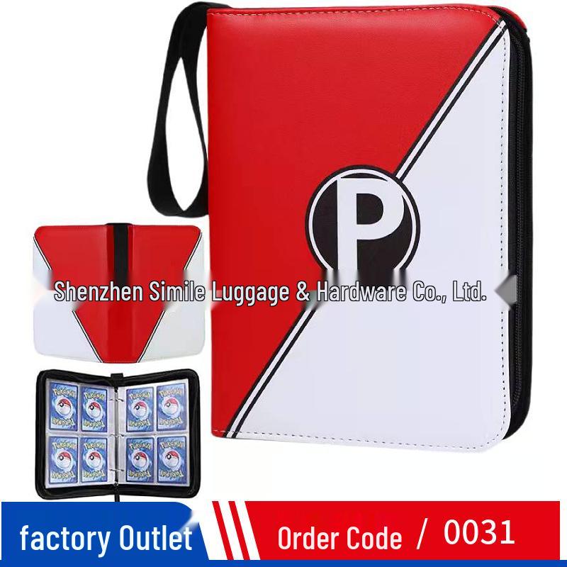 Pokémon Cartoon PU Game Card Collection Book with 4-Grid and 9-Grid Layouts