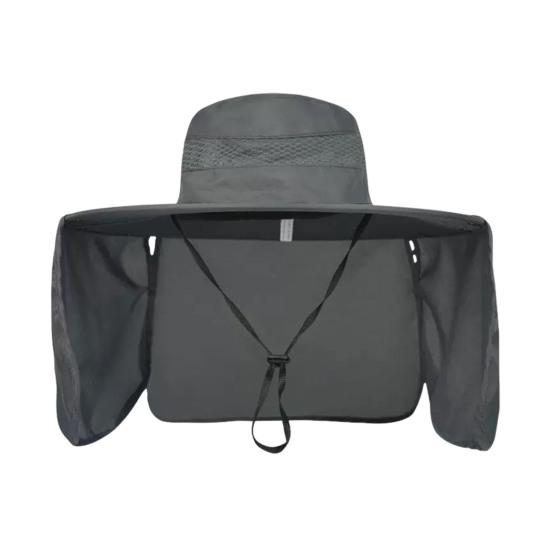 Unisex Summer Sun Hat Outdoor Sun Protection Cap with Neck Flap Breathable Large Brim Hat for Hiking Traveling Fishing