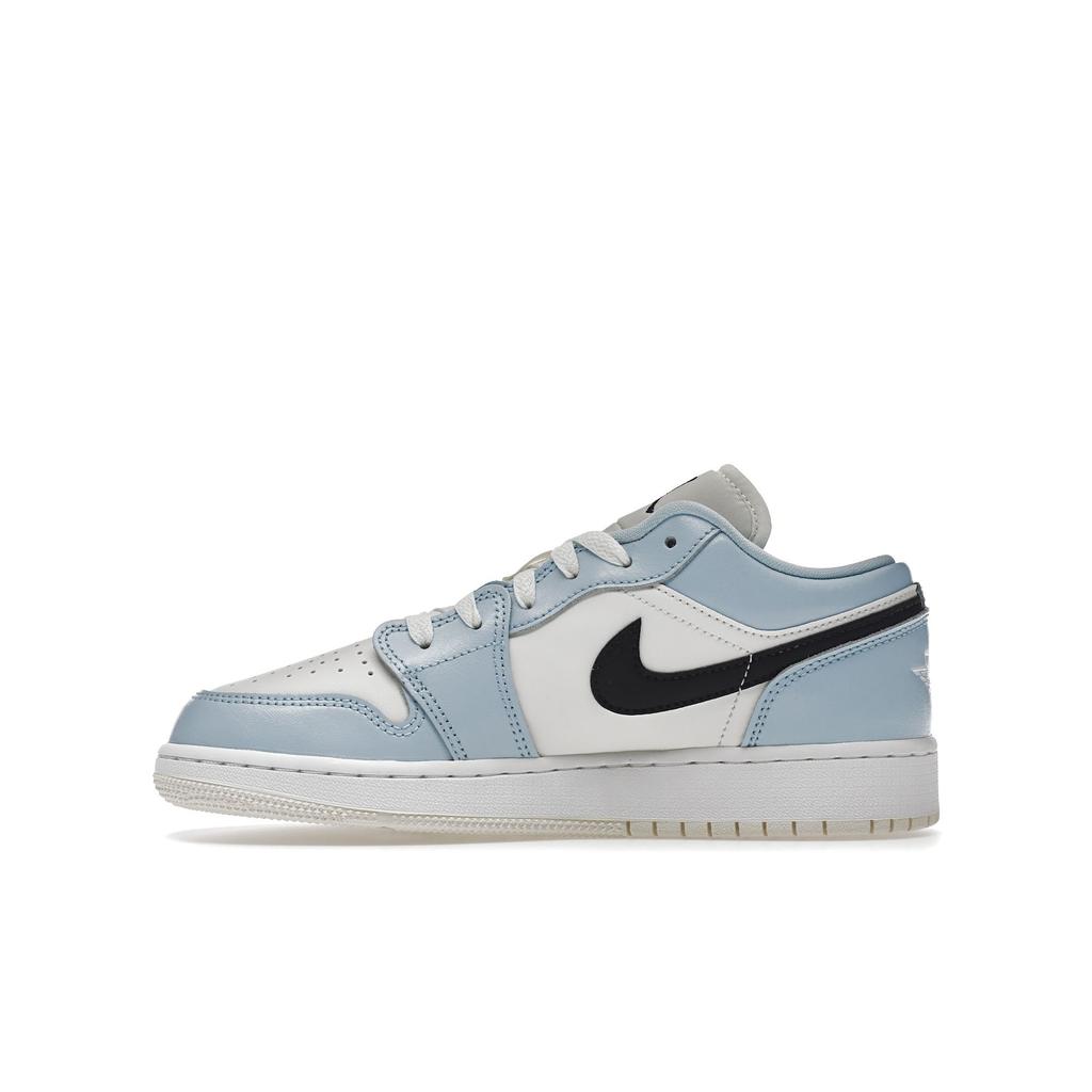 Air Jordan 1 Low GS Ice Blue Kids Sneakers Black Sail White 554723-401