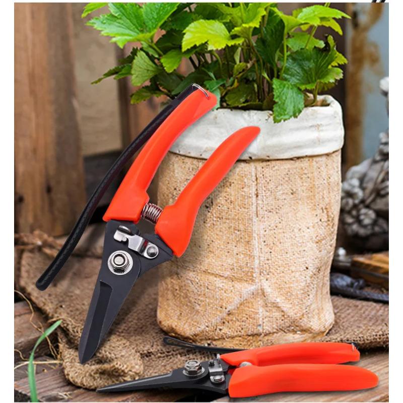 Stainless Steel Blade Tree Branch Repair Shear PVC Handle Clipper Gardens Blackening Pruning Scissor Hand Tools for Gardening