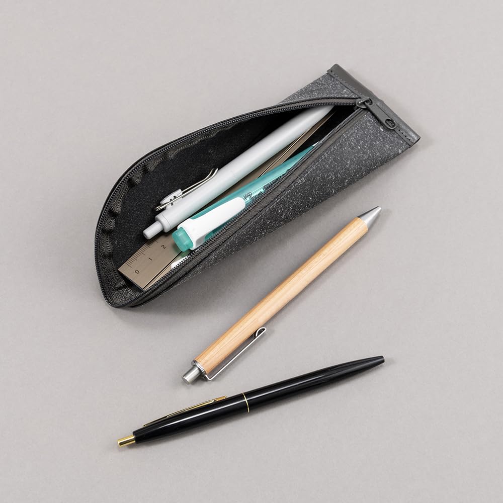 Nakabayashi Recycled Leather Pencil Case [Kurure] - [All 2 Colors] Eco-Friendly Pen Holder