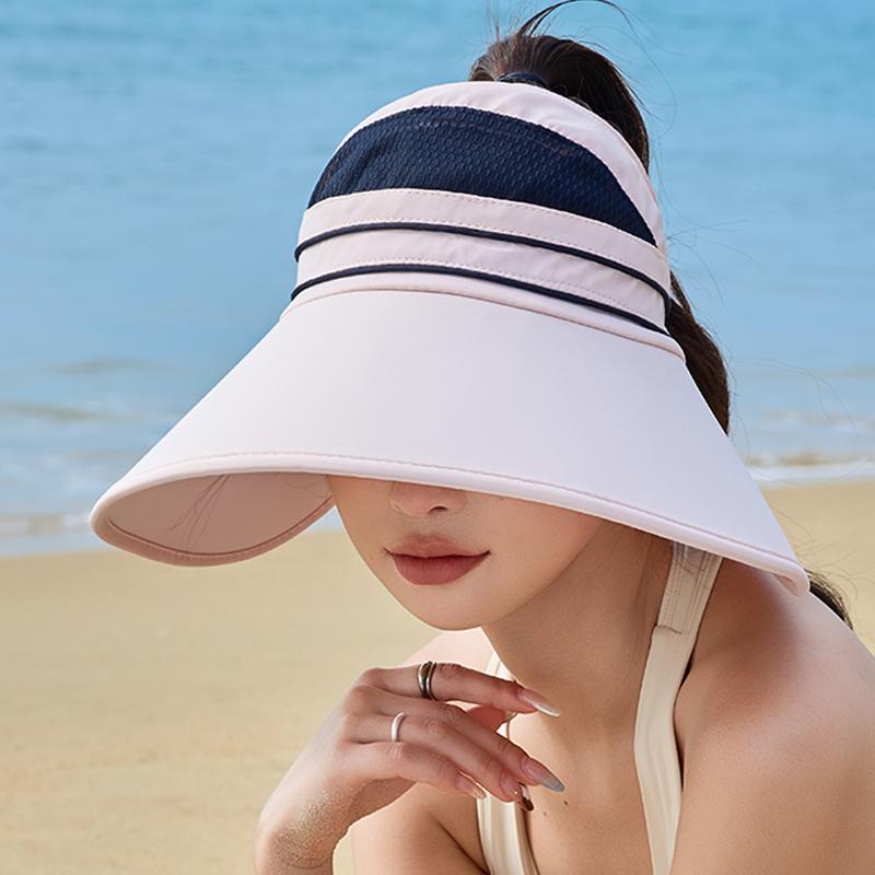 Damen Sommer Reise Strand Atmungsaktiv Pferdeschwanz-freundlich UPF50+ Sonnenschutz UV-Schutz Visier Kappe