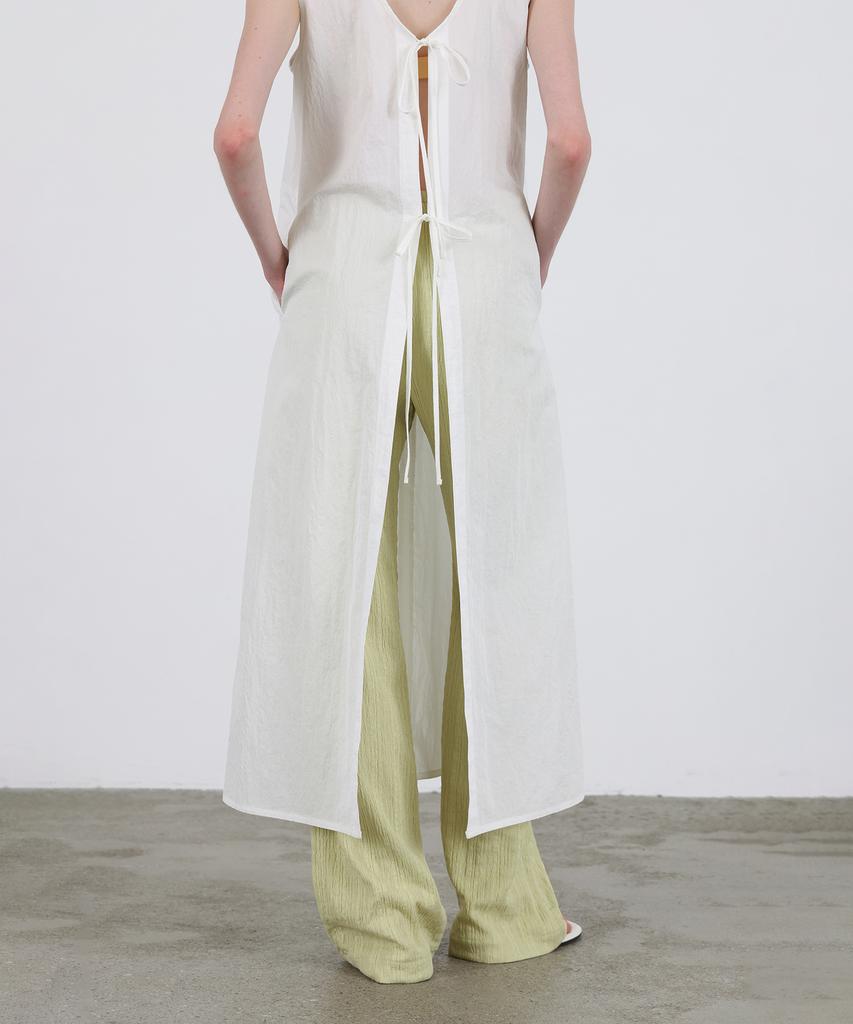 Leuba Ribbon Tie Layered Dress - White