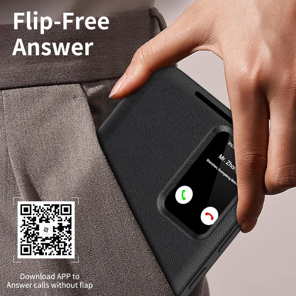 Flip Leather Case for Samsung Galaxy A55 A56 A16 A17 A26 5G Smart Display LED View Windows & Wallet Card Holder Phone Bumpers Cover