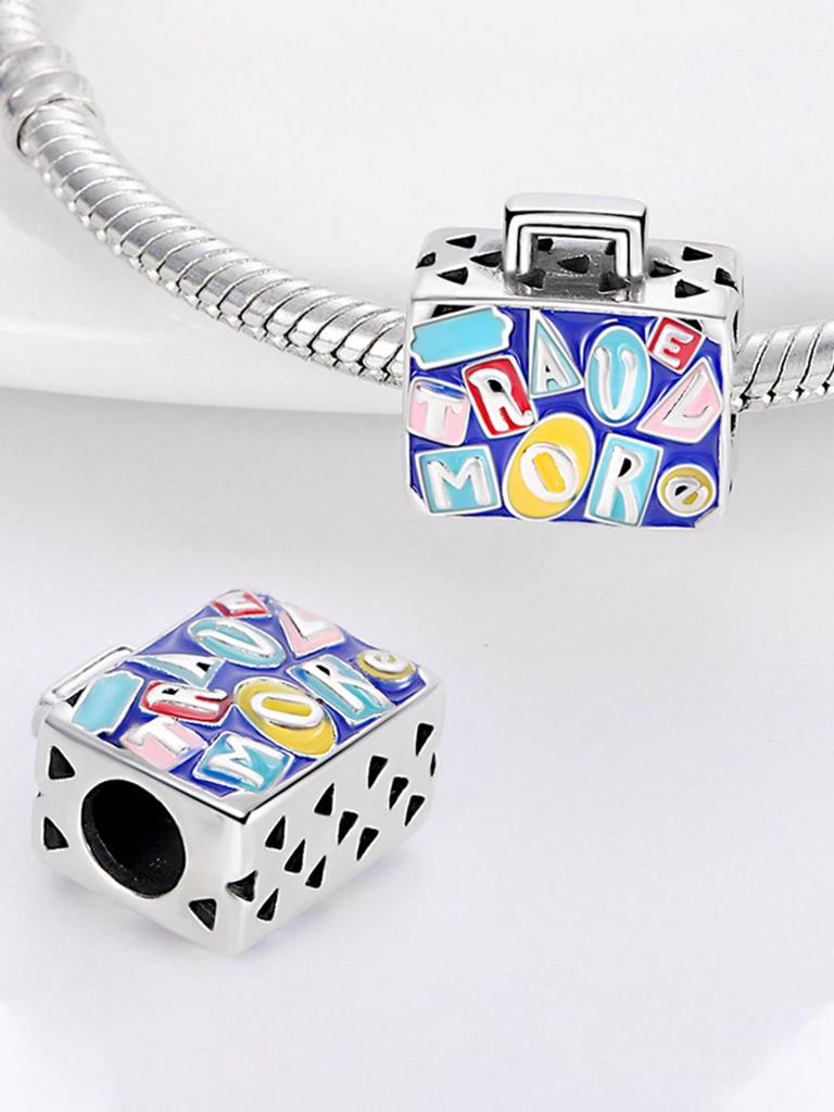 Charm Copper Colors Pink Camera Blue Suitcase Bead For Original Bracelet Diy Beads Charms Jewellery Making Gift For Women Styfne