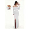 Autumn European & American Women's One-Shoulder Slim-Fit Slit Evening Gown