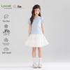 Girls' Lyocell Linen Cool-Feel Bowknot Short Sleeve T-shirt