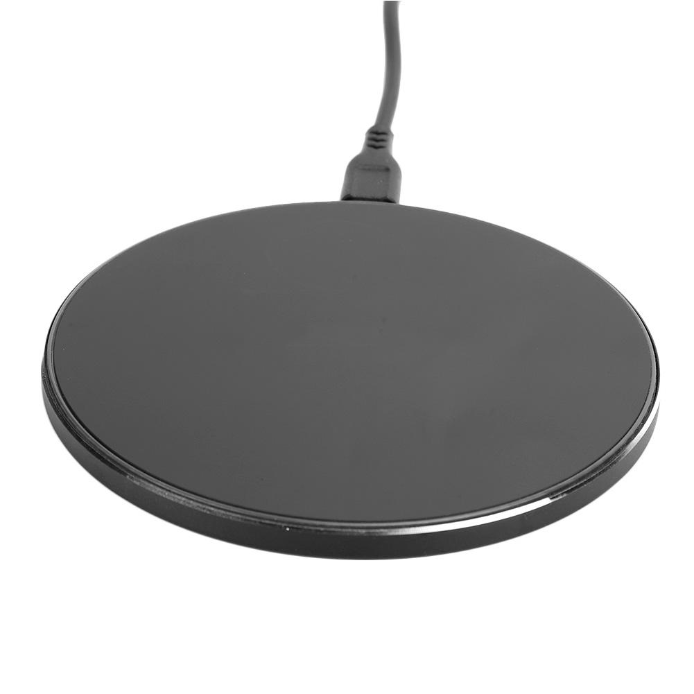 Glass Panel Black Lightweight Round Portable Quick Charging Safe Reliable Wireless Charger for