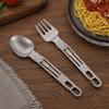 Stainless Steel Portable Cutleries Set Reusable Travel Folding Spoon Folding Fork and Spoon  Hiking