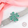 Authentic 925 Sterling Silver Pave Four-Leaf Clover Clip Charms Beads DIY Jewelry Making Fits Reflexions Charm Bracelet 2020 New