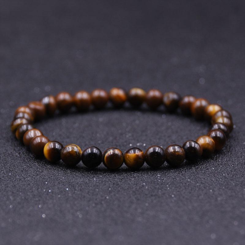 Minimalist Natural Stone Tiger Eye Bracelet Unisex 4/6/8/10/12mm Buddha Beaded Braclet Meditation Yoga Leisure Accessories Joias