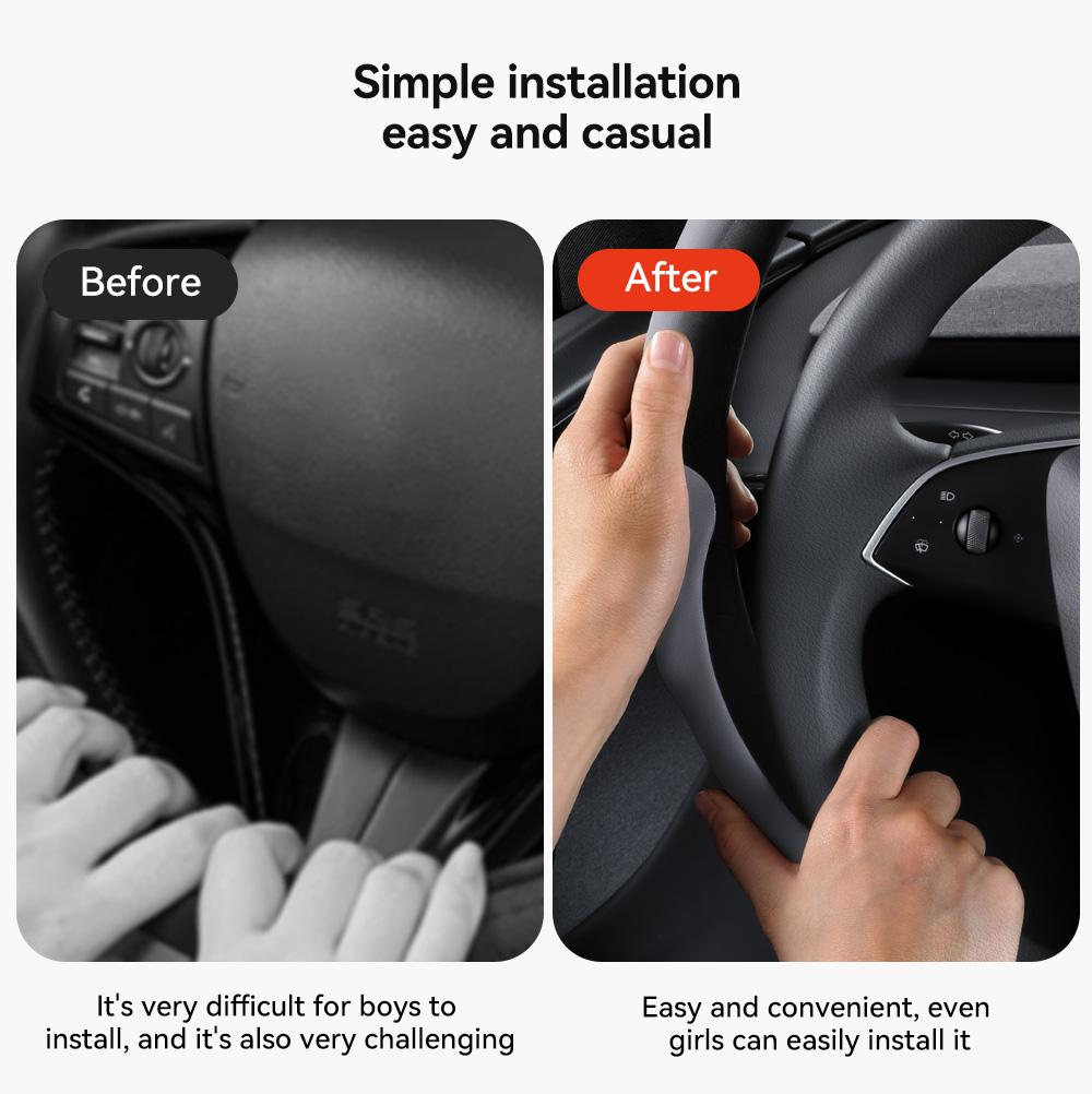 YZ For Tesla Model 3 Y Highland Juniper 2025 Suede velvet Car Steering Wheel Cover DIY carbon fiber texture Sport Steering Wheel