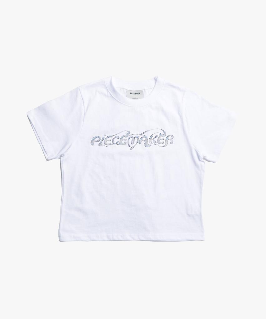 PEACE MAKER Ethnic Melt Crop Tee (White)