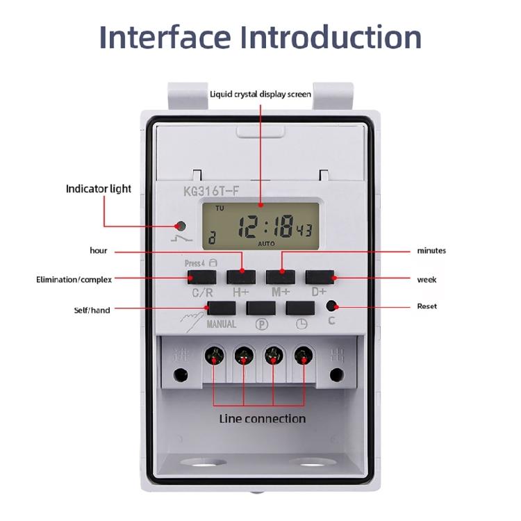 Programmable Digital Time Relays Time Controllor Switches 220V Waterproof for Home