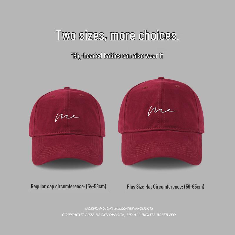 Retro Japanese-Korean Style Baseball Cap for Men and Women - Large Head Fit, Letter Design