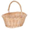 Woven Willow Picnic Basket with Handle Large Capacity Fruit Flower Basket Portable Storage for Outdoor Indoor Use