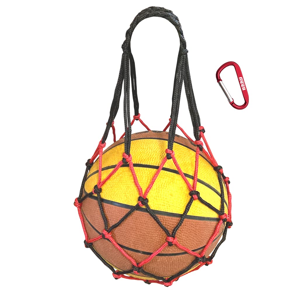 

Freell Easy Storage Ball Net with Carabiner Soccer Ball Basketball one size красный