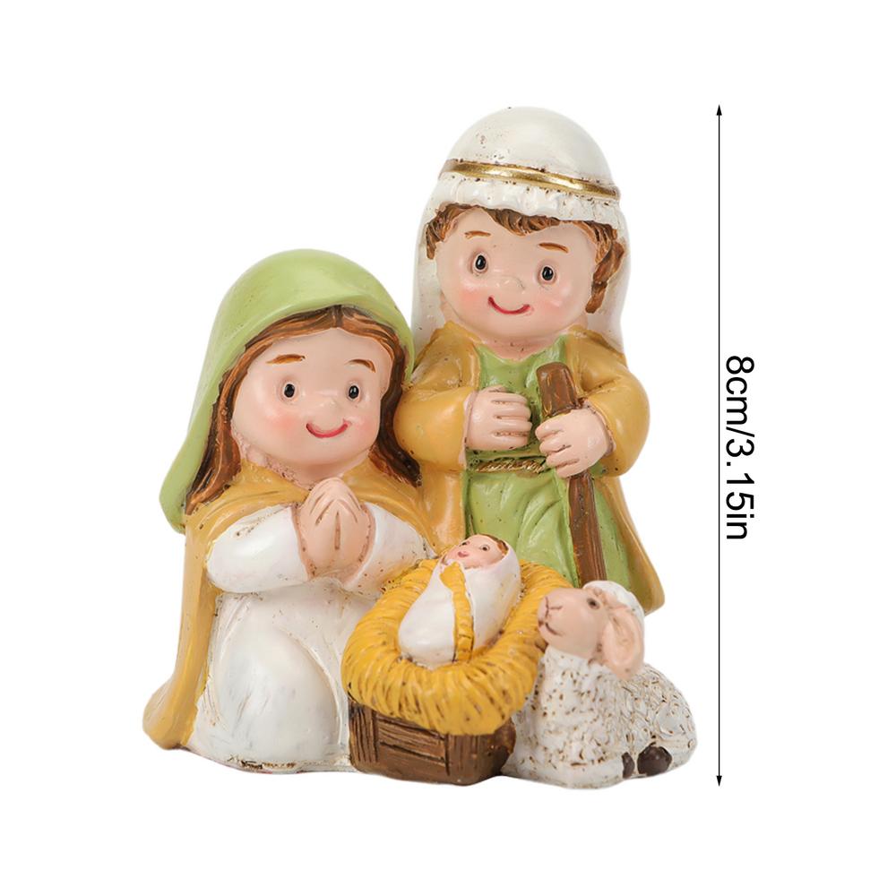 

Nativity Scene Statue Set, Miniature Christian Christmas Decor for Home, Aesthetic Nativity Ornament Collection рожевий