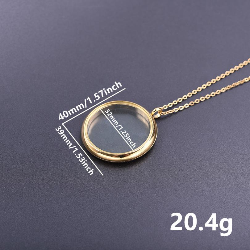 1Pc Stainless Steel Openable Glass Medaillon Coin Holder Collar Jewelry Round Reliquary Photo Floating Locket Pendant Necklaces