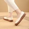 New Top‑Layer Cowhide Mom Slip‑on Shoes, Retro Shallow Mouth Flat Loafers, Anti‑Slip Wear‑Resistant Soft‑Sole Comfort Women Shoes SA‑7022