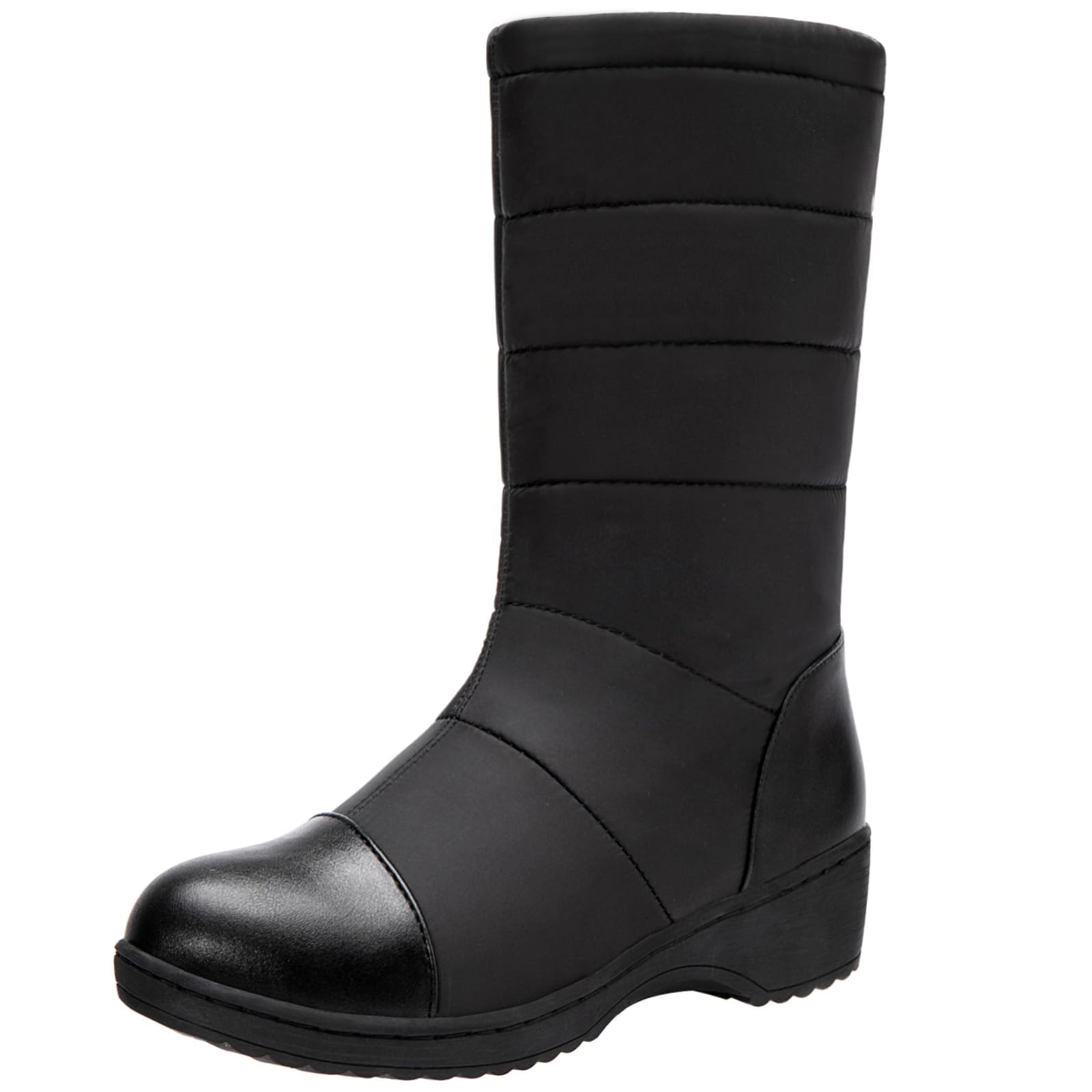 

SOARHOPE Водонепроницаемые Зимние Снежные Женские Ботинки Все Размеры, Ботинки, Легкие, Нескользящие, На Флисовой Подкладке, Черные, 23.5см