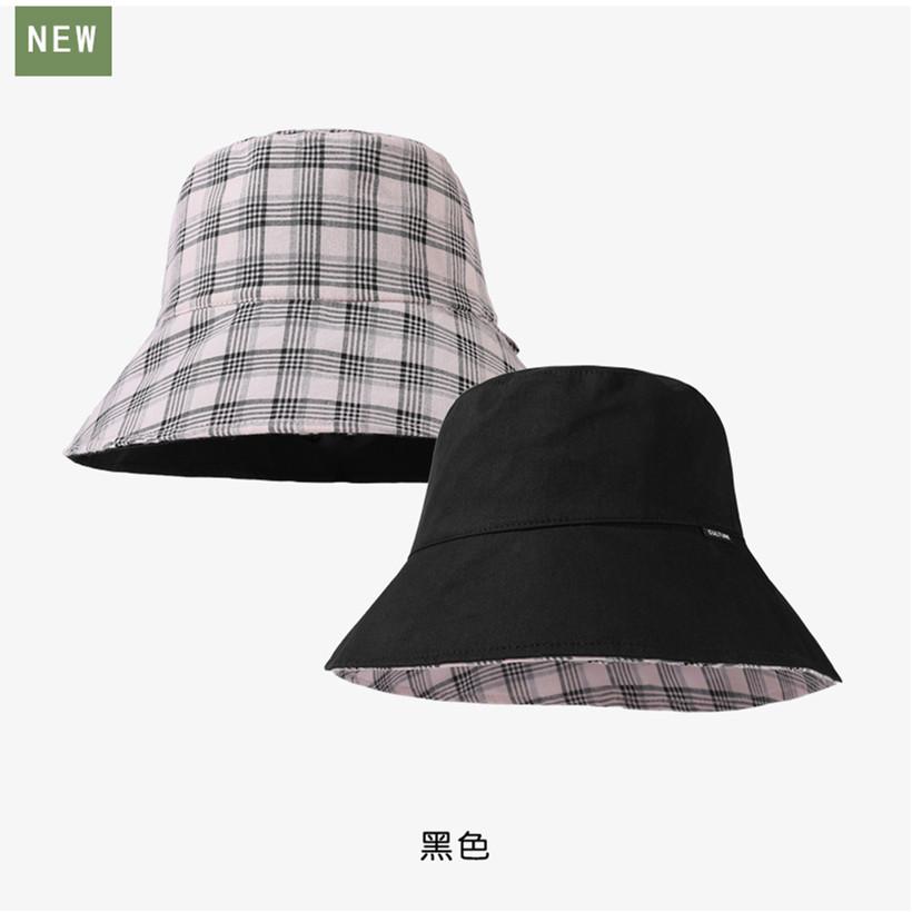 Korean Literary Plaid Double-sided Solid Color Fisherman Hat Versatile Casual Girls Sun Protection Caps