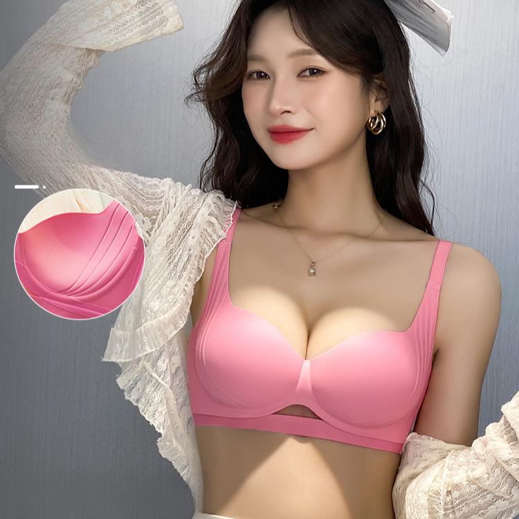 

Собирающий бюстгальтер Женский бюстгальтер против обвисания и втягивания груди Женский бюстгальтер без косточек с верхней поддержкой и бесшовный пуш-ап бюстгальтер 38/85C розовый