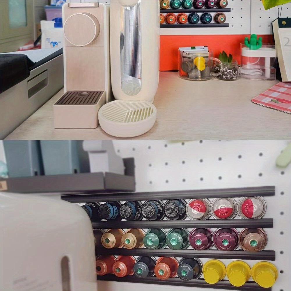 Gestell für 6 Kaffeebohnenschalen, schwarzes Gestell für Kaffeekapseln für alle Kaffeebohnenschalen, Küchenaufbewahrung