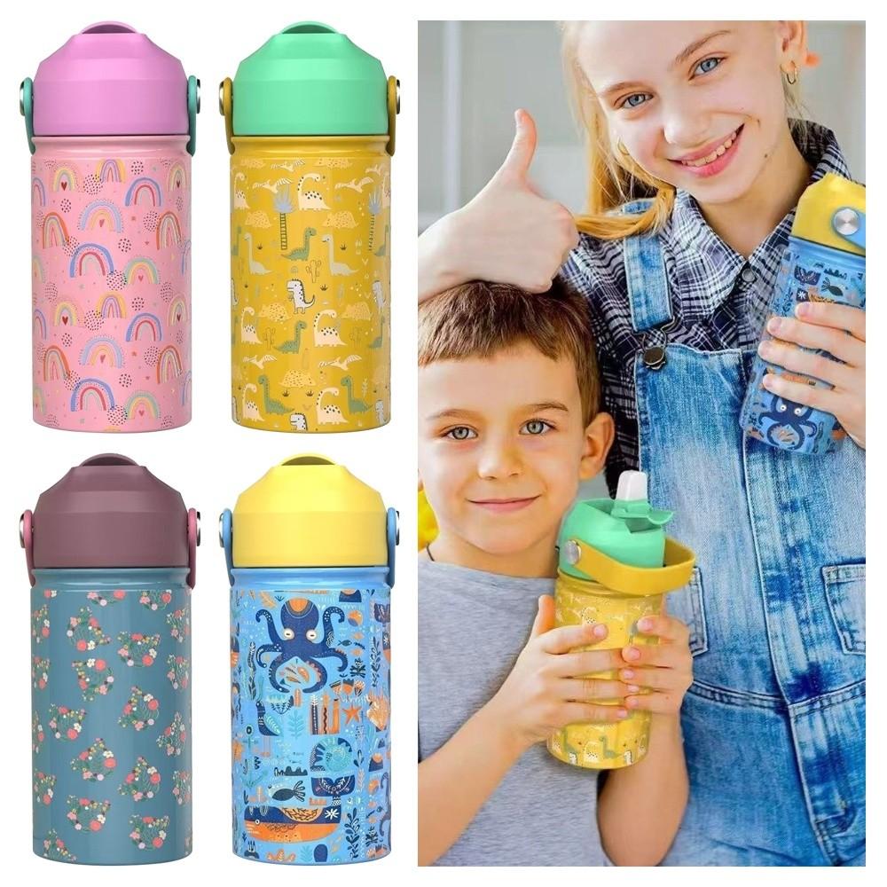 Stainless Steel Children's Water Bottle With Lid Vacuum Flask Thermo Cup  Milk Container