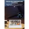 Digital Alarm Clock Foldable Design Quiets Operations Temperature Date Display LCD Transparent Screen For Home Office