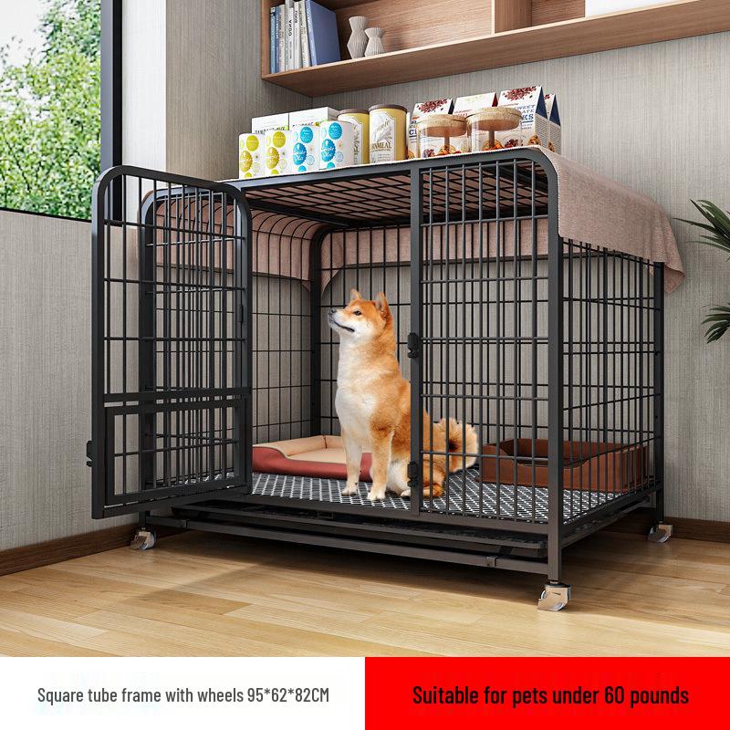 Indoor Dog Cage with Toilet for Medium to Large Breeds - Border Collie, Golden Retriever, Bichon